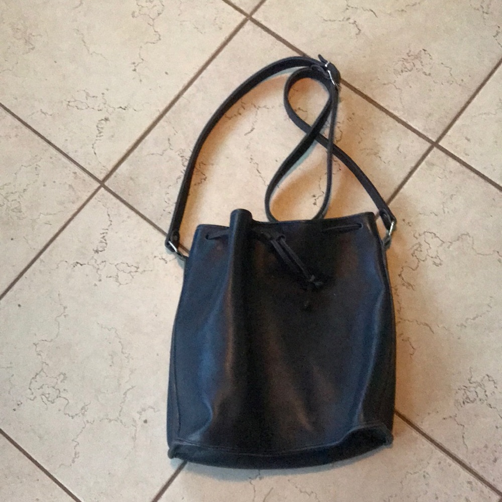 Vintage Large Black Coach Draw-String Bag